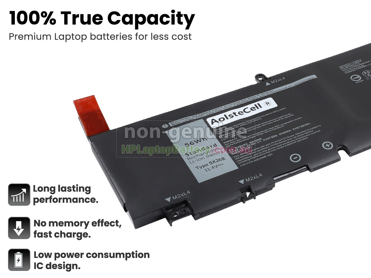 Battery for Dell 5XJ6R laptop