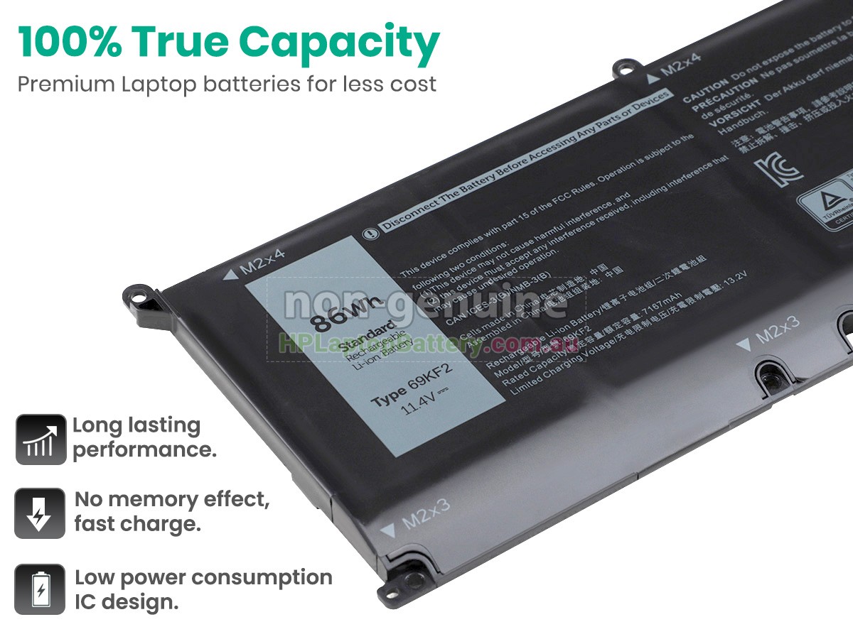 Battery for Dell P106F laptop