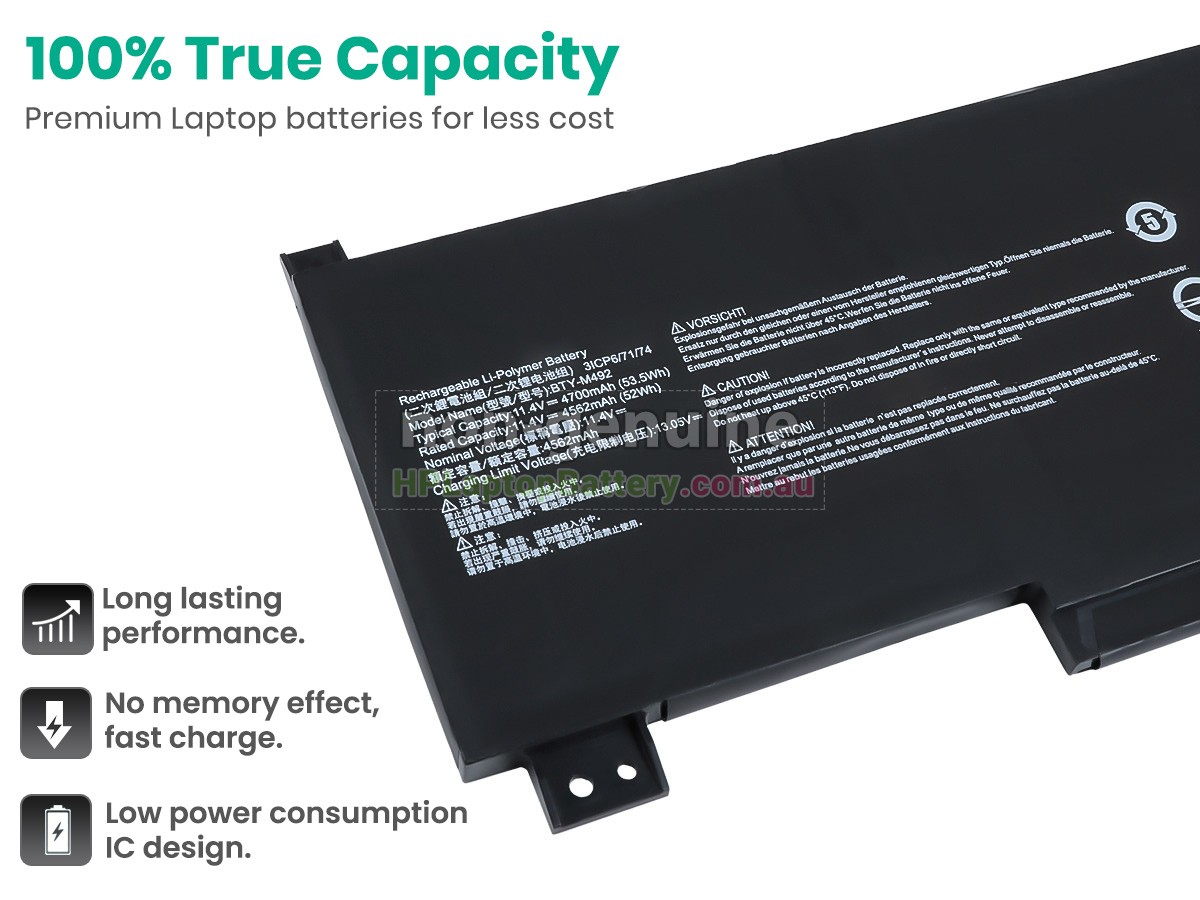 Battery for MSI PRESTIGE 14 A12UC-210PL laptop