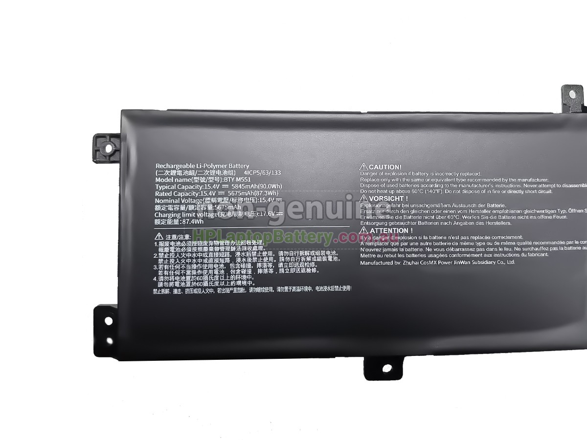 Battery for MSI VECTOR 17 HX A13VHG-609UK laptop