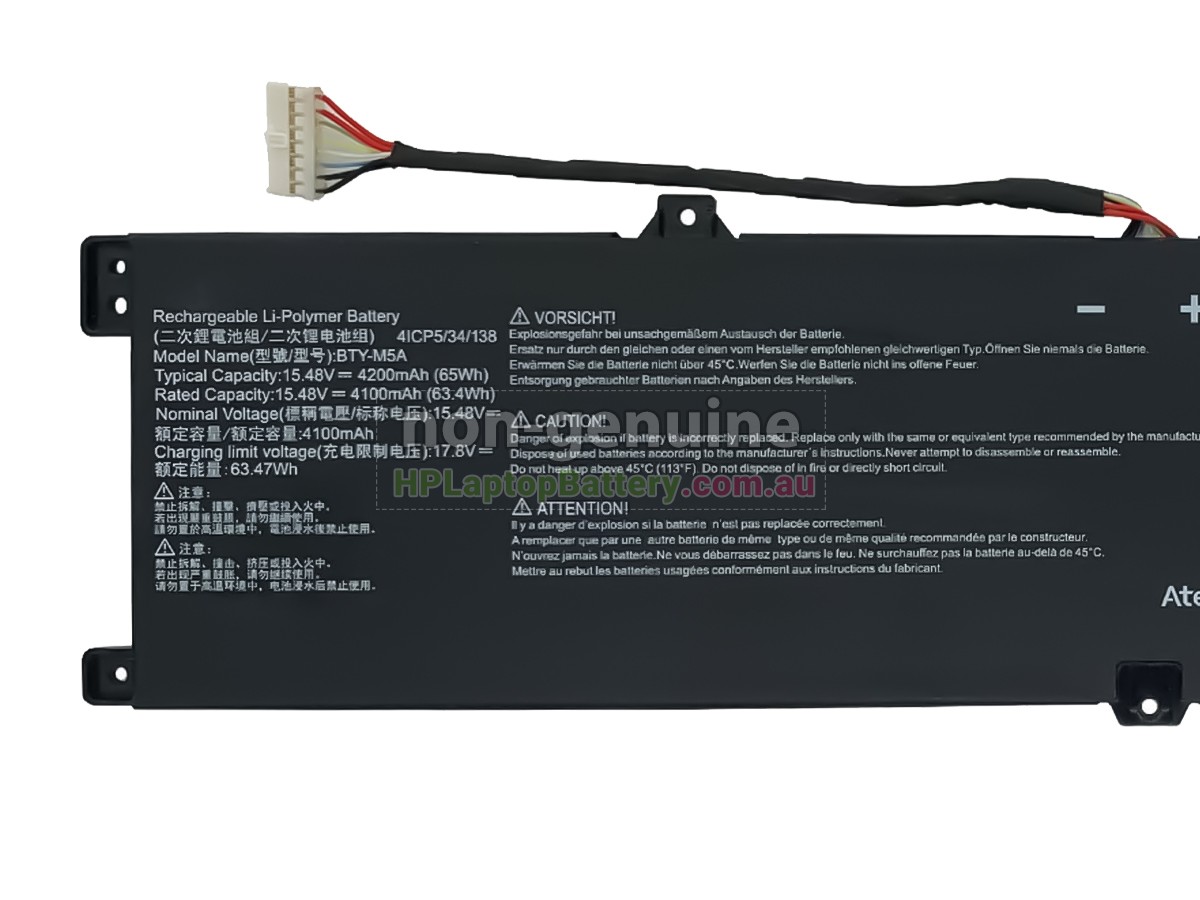 Battery for MSI CREATOR M16 HX C14VGG-237PT laptop