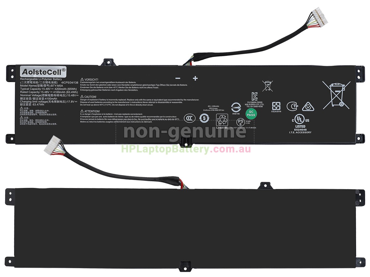 Battery for MSI BTY-M5A laptop