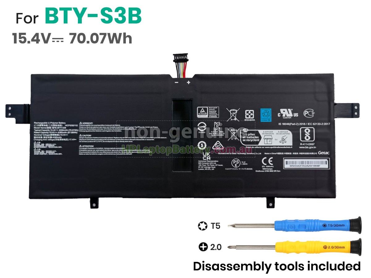 Battery for MSI SUMMIT E13 FLIP EVO A11MT-075 laptop