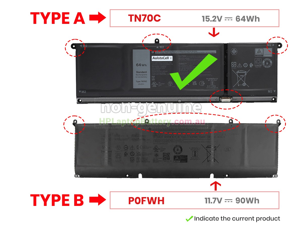 Battery for Dell P133F001 laptop