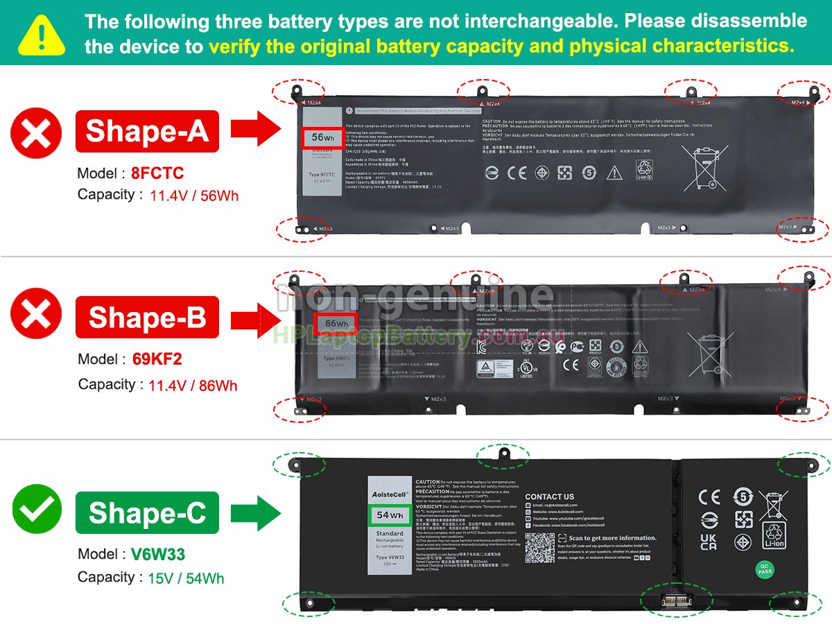 Battery for Dell P106F laptop