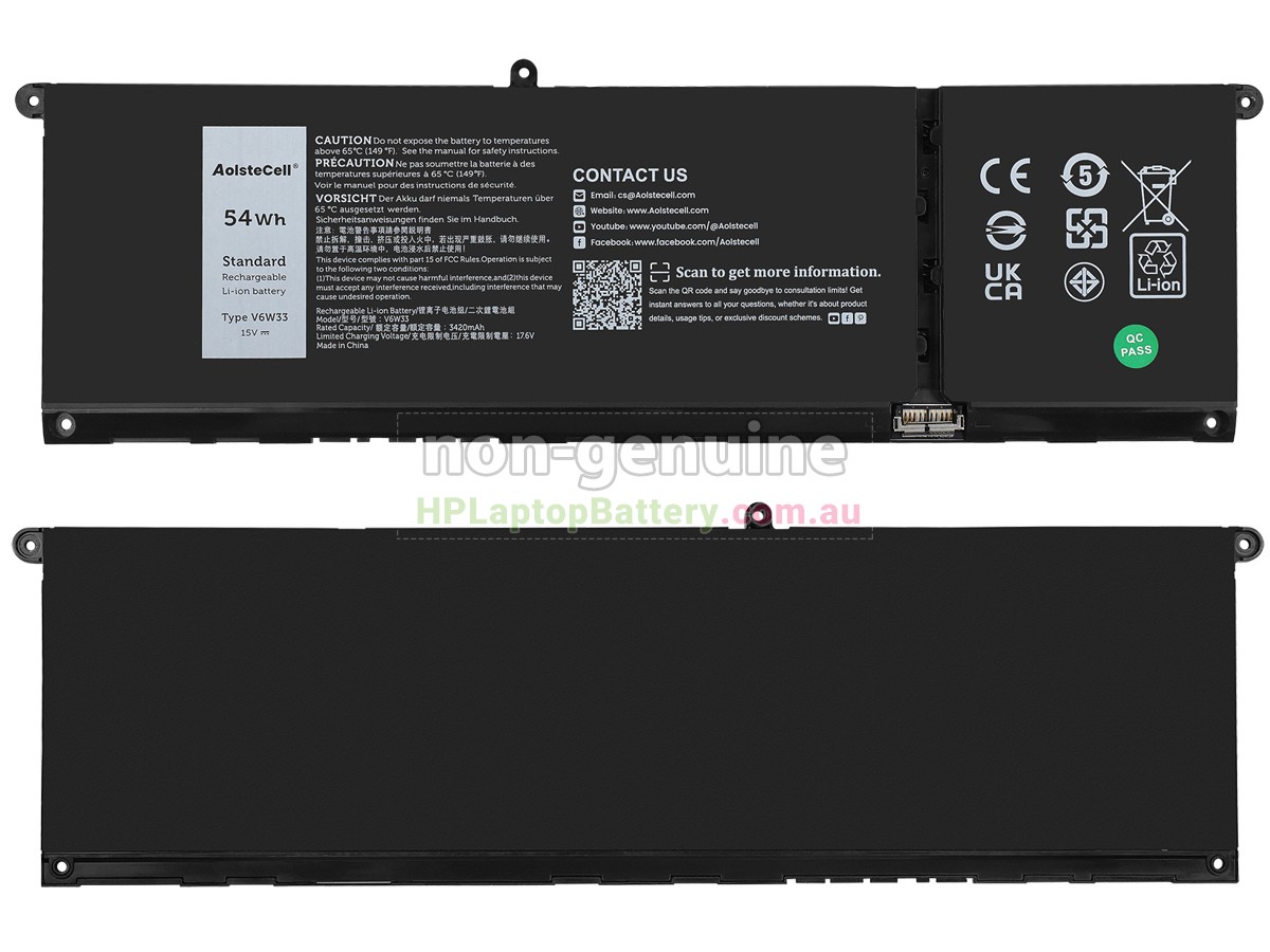 Battery for Dell P106F laptop